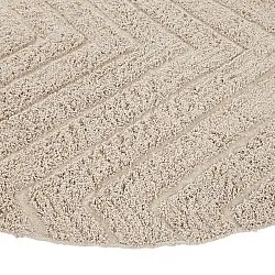 Round rug - Conara Natural Cotton Shaggy (beige)