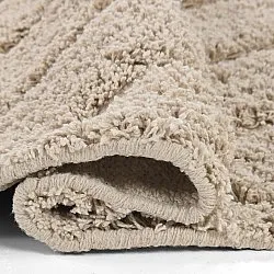 Round rug - Conara Natural Cotton Shaggy (beige)