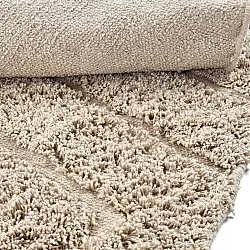 Round rug - Conara Natural Cotton Shaggy (beige)