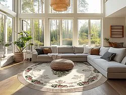 Round rug - Delpha (beige/multi)