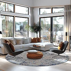 Round rug - Denizli (blue)