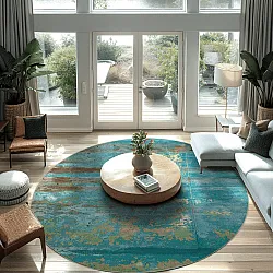 Round rug - Domont (turquoise)