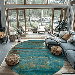 Round rug - Domont (turquoise)