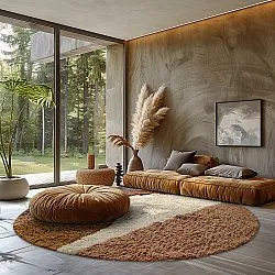 Round rug - Donostia Natural Cotton Shaggy (multi)