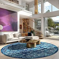 Round rug - Douz (blue)