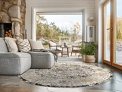 Round rug - Douz (black/multi)