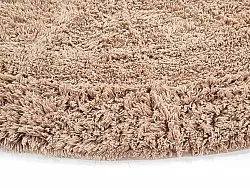 Round rug - Ebba Natural Cotton Shaggy (brown)