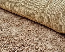 Round rug - Ebba Natural Cotton Shaggy (brown)