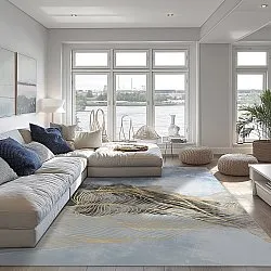 Wilton rug - Ekual (blue/grey/gold)