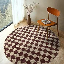 Round rug - Elsey Natural Cotton Shaggy (beige/brown)