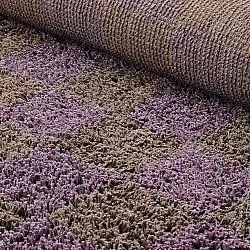 Shaggy rugs - Elsey Natural Cotton Shaggy (brown/purple)