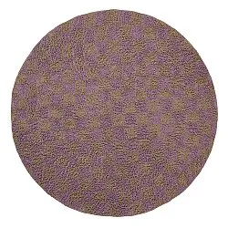 Round rug - Elsey Natural Cotton Shaggy (brown/purple)