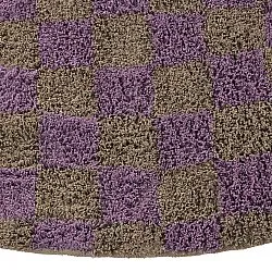 Round rug - Elsey Natural Cotton Shaggy (brown/purple)