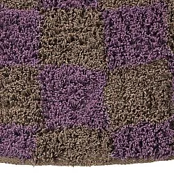 Round rug - Elsey Natural Cotton Shaggy (brown/purple)