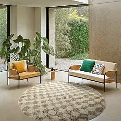 Round rug - Elsey Natural Cotton Shaggy (cream/sand)