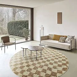 Round rug - Elsey Natural Cotton Shaggy (cream/sand)