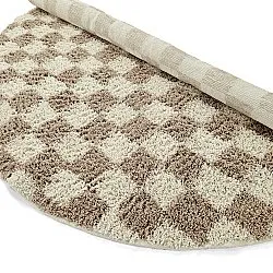 Round rug - Elsey Natural Cotton Shaggy (cream/sand)