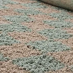 Shaggy rugs - Elsey Natural Cotton Shaggy (grey/pink)