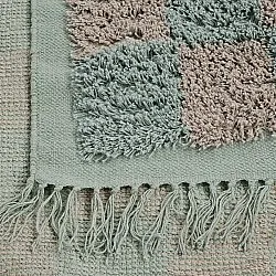 Shaggy rugs - Elsey Natural Cotton Shaggy (grey/pink)