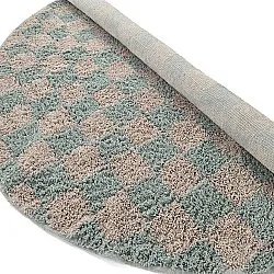 Round rug - Elsey Natural Cotton Shaggy (grey/pink)