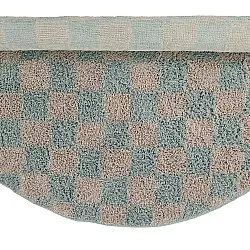 Round rug - Elsey Natural Cotton Shaggy (grey/pink)