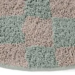 Round rug - Elsey Natural Cotton Shaggy (grey/pink)