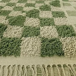 Shaggy rugs - Elsey Natural Cotton Shaggy (green/beige)