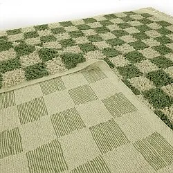 Shaggy rugs - Elsey Natural Cotton Shaggy (green/beige)