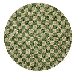 Round rug - Elsey Natural Cotton Shaggy (green/beige)