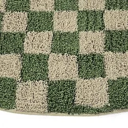 Round rug - Elsey Natural Cotton Shaggy (green/beige)