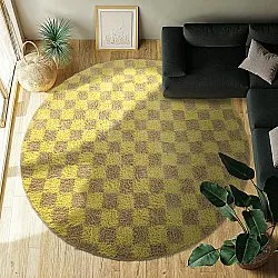 Round rug - Elsey Natural Cotton Shaggy (yellow/beige)