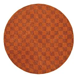 Round rug - Elsey Natural Cotton Shaggy (orange/red)