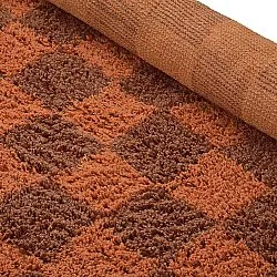 Round rug - Elsey Natural Cotton Shaggy (orange/red)
