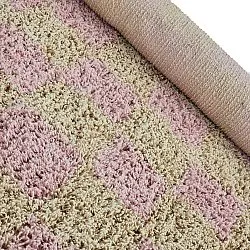 Round rug - Elsey Natural Cotton Shaggy (pink/orange)