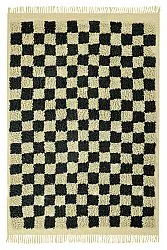 Shaggy rugs - Elsey Natural Cotton Shaggy (black/beige)