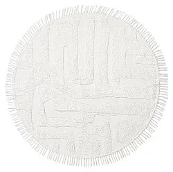 Round rug - Fallon Natural Cotton Shaggy (offwhite)