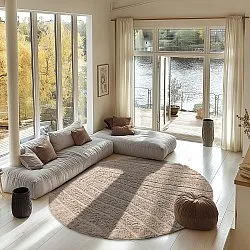 Round rug - Farley Natural Cotton Shaggy (beige)