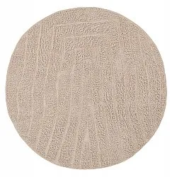 Round rug - Farley Natural Cotton Shaggy (beige)