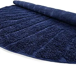 Round rug - Farley Natural Cotton Shaggy (blue)