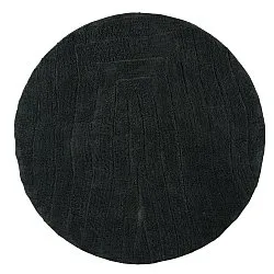 Round rug - Farley Natural Cotton Shaggy (black)