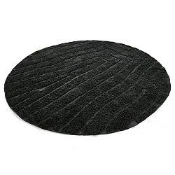 Round rug - Farley Natural Cotton Shaggy (black)