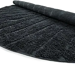Round rug - Farley Natural Cotton Shaggy (black)