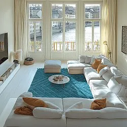 Shaggy rugs - Farley Natural Cotton Shaggy (turquoise)