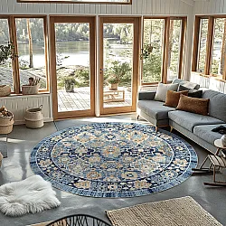 Round rug - Fernana (blue/multi)