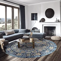 Round rug - Fernana (blue/multi)