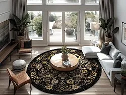 Round rug - Fernana (black/gold)