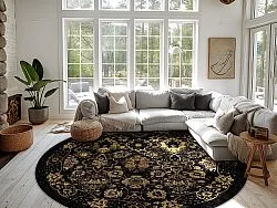 Round rug - Fernana (black/gold)