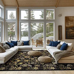 Wilton rug - Fernana (black/gold)