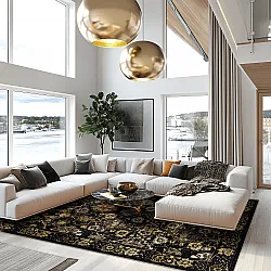 Wilton rug - Fernana (black/gold)