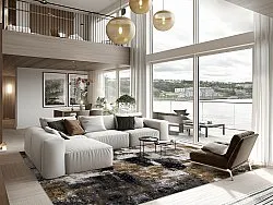 Wilton rug - Flores (black/brown/white)